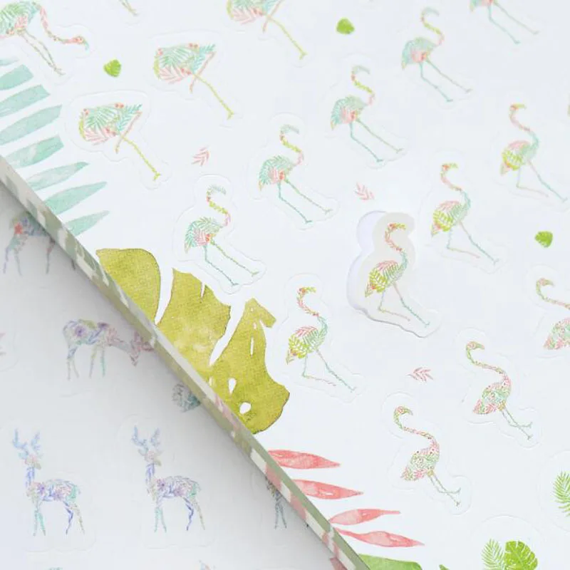 Kawaii Elk Flamingo портативный блокнот с разноцветными рисунками животных переносная