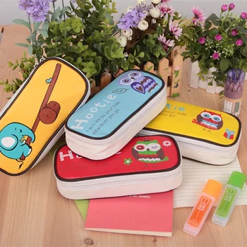 

Cartoon Kawaii PU Leather Pencil Bag School Pencil Case Cute Stationery School Supplies Pen Case Pouch