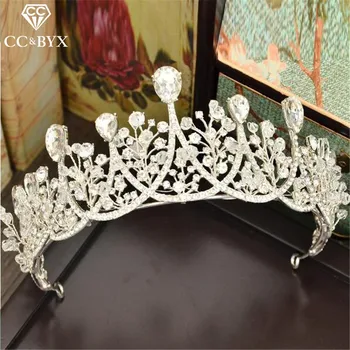 

CC tiaras crowns hairband baroque luxury crystal engagement wedding hair accessories for women jewelry vintage bijoux gift HG355