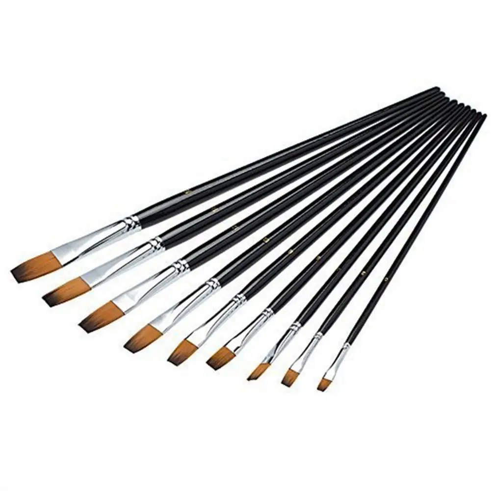 

9 PCS Paint Nylon Hair Brush Set Artist Watercolor Oil Make Up Makeup Cosmetic Face Body Painting Supplies