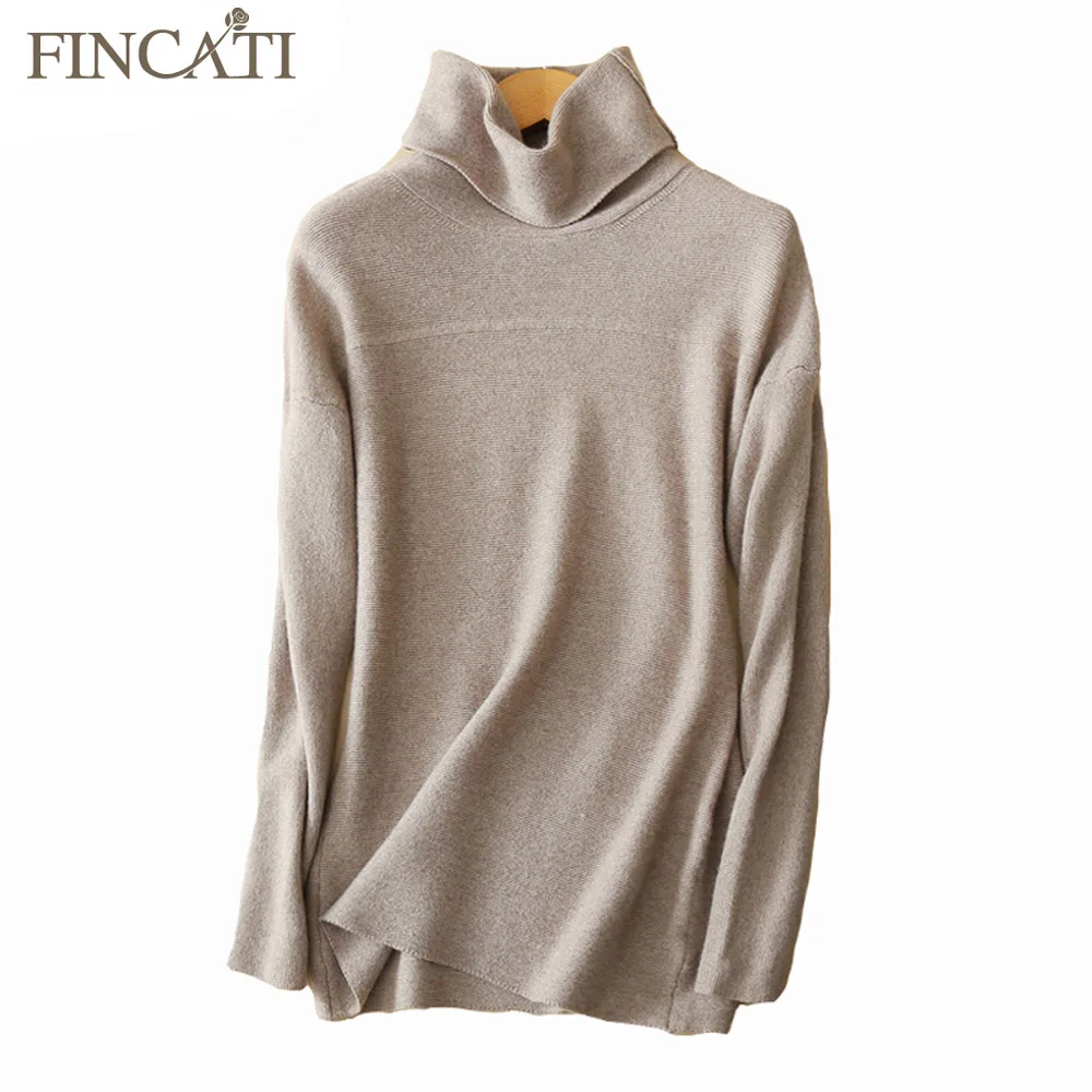 

Sweater Women 2018 Autumn Winter High Quality 100% Pure Cashmere Row Links Knit Turtleneck Thicken Casual Bottom Pullover Jersey