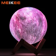 3D Print Moon Lamp Color Change LED Bedroom Night Lamp Starry Sky Galaxy Light for Children