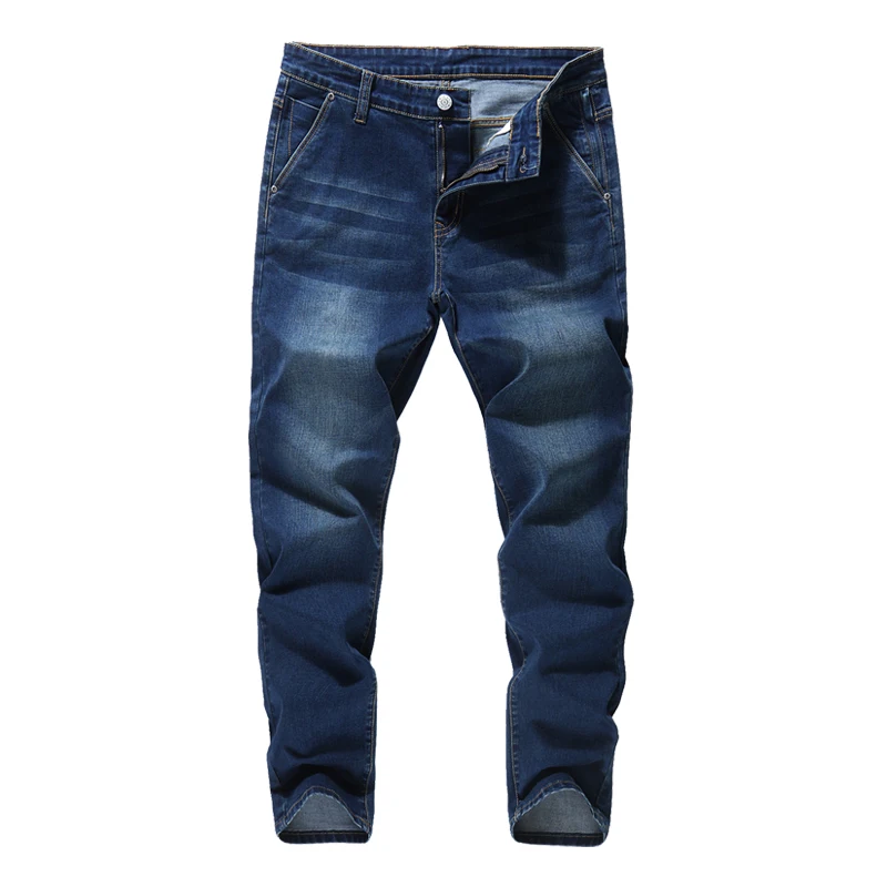2023 New Men's Brand Jeans Loose Straight Elastic Anti-theft Zipper Denim Pants Male Big Size 40 42 44 46 48 6