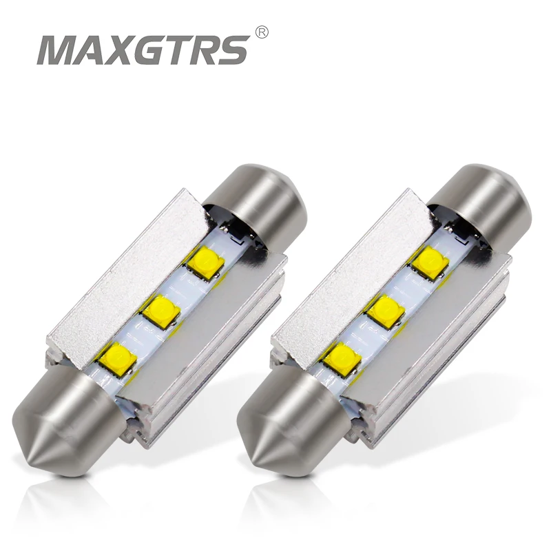 

2x C5W LED Festoon Bulb CREE Chip Canbus Error Free 500LM 6000K 31/36/39/41mm Dome Map Door License Plate Mirror Light Xenon