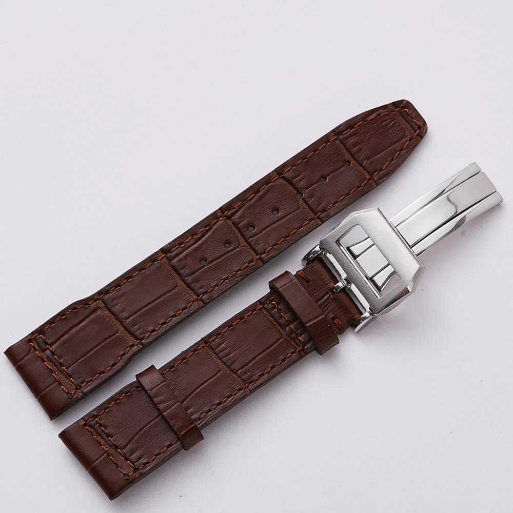 20 мм 21 мм 22 мм Мужские часы из натуральной кожи ремешок Высокое качество браслет ремень браслет для IWC Португалия Mark 18 Pilot - Цвет ремешка: Коричневый