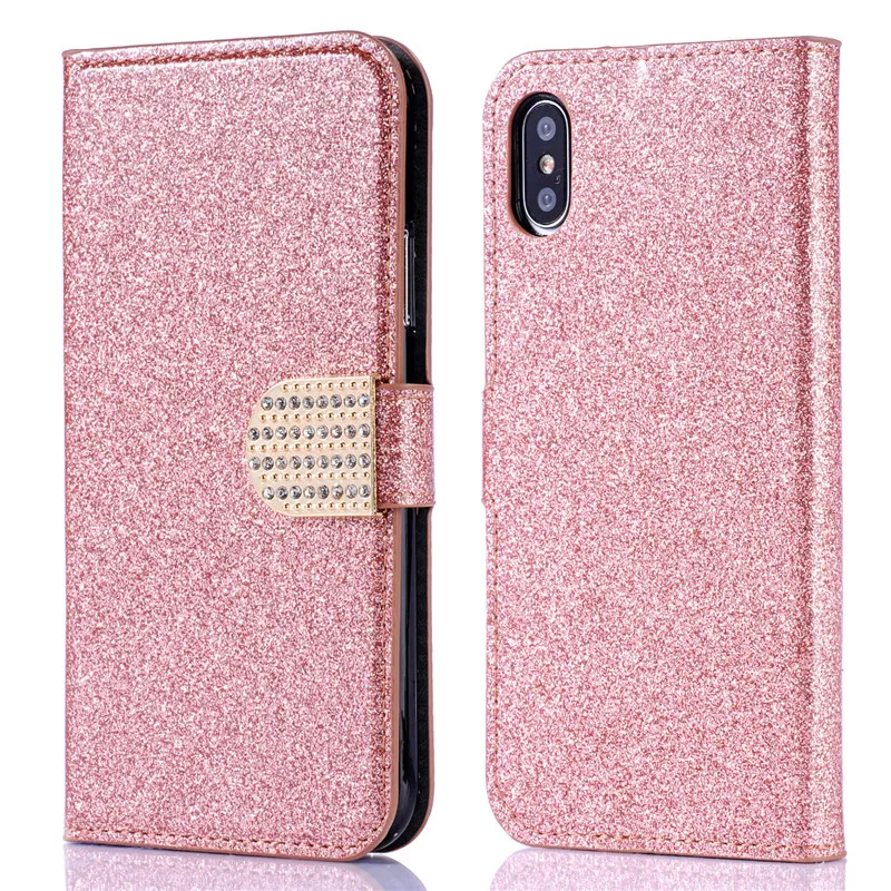 

Bling Diamond Glitter Cover For iPhone xr x xs max Case Leather Luxury Magnetic Wallet Card For iphone 6 6s 7 8 Plus 5 5S Se