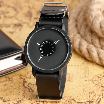 

Fashion Male Watch Men Casual Analog Quartz Watches Teen Creative Dial Black Leather Wristwatch Sports Military Women Clock
