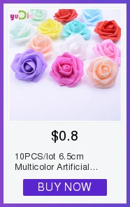 10 шт./лот, 6,5 см, многоцветная искусственная гофрированная пена, розовая головка, для украшения свадьбы, сделай сам, венки, ремесло, Подарочные принадлежности
