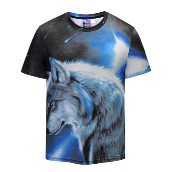 

Wholesale Custom Novelty Wolf Print Baroque Brand T-shirt 2019 Summer Style Short Sleeve Luxury Royal Men Clothes Hip Hop Tops