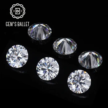 

GEM'S BALLET 0.8Ct 6.0mm D Color VVS Clarity Round Hearts and Arrows Cut Lab Grown Moissanite Loose Stone for Jewelry Making