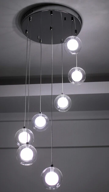 bedroom lamp light LED Light Minimalist restaurant lamp fashion creative glass ball pendant lights bar in the dining room ZCL american village restaurant bar pendant light creative combination bedroom minimalist pendant lights project fg561 lu1020