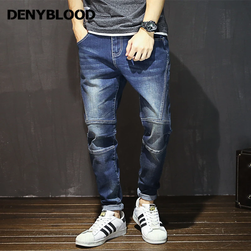 

Denyblood Jeans Plus Size 28-48 High Stretch denim jeans men Blue Black Jeans Slim Bottom Harem Pants High Street Jeans 730