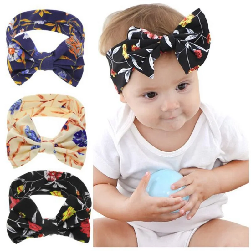 Naturalwell Girls headband Children Head Wrap Baby Turban Bow Knot