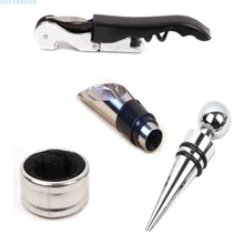 Our cherish home bar аксессуары бутылка Красного вина Открытый Набор 4в1 винное кольцо+ Pourer+ круглая пробка для вина+ набор для открывания бутылок