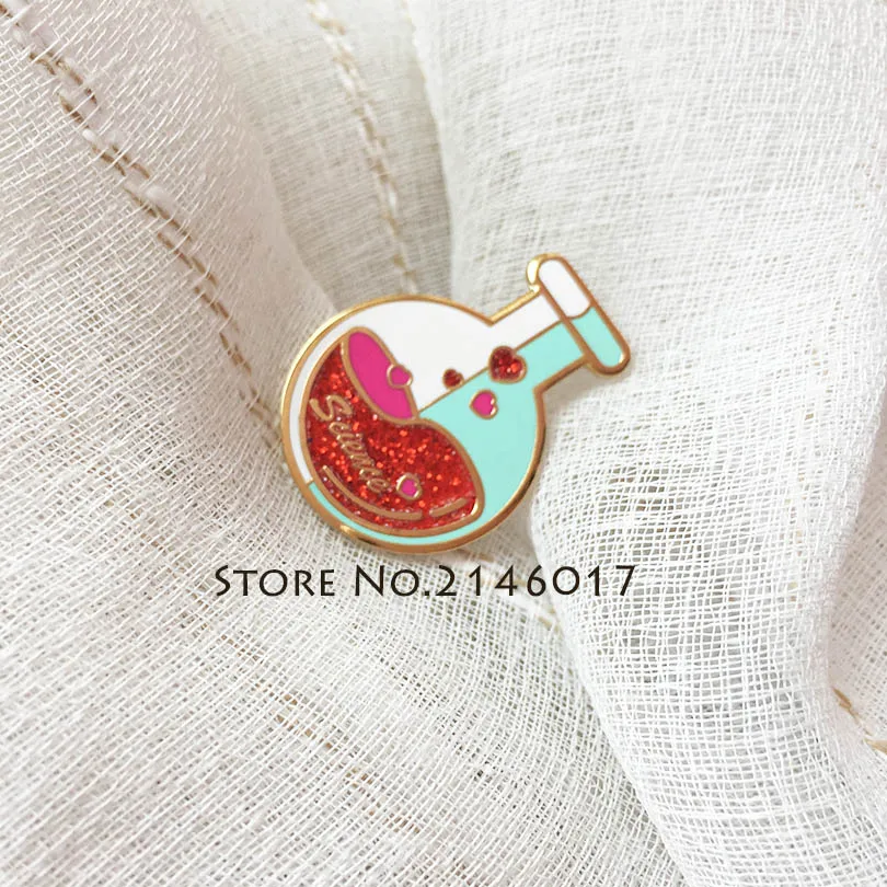 50pcs Fantastic Custom Enamel Metal Glitter Badge Science Lapel Pin