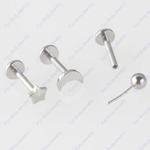 Высокая полировка G23 титана без резьбы толкатель штифт ушной хрящ Хеликс трагус шпилька 16 г 18 г штанга Лабрет губы пирсинг ювелирные изделия для тела