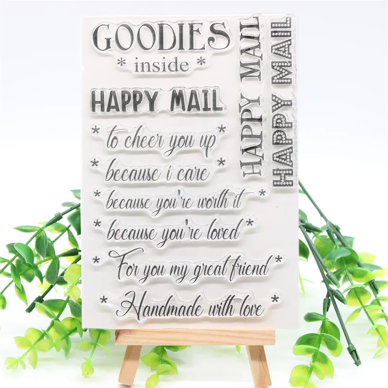 

KSCRAFT Happy Mail Transparent Clear Silicone Stamps for DIY Scrapbooking/Card Making/Kids Crafts Fun Decoration Supplies 823