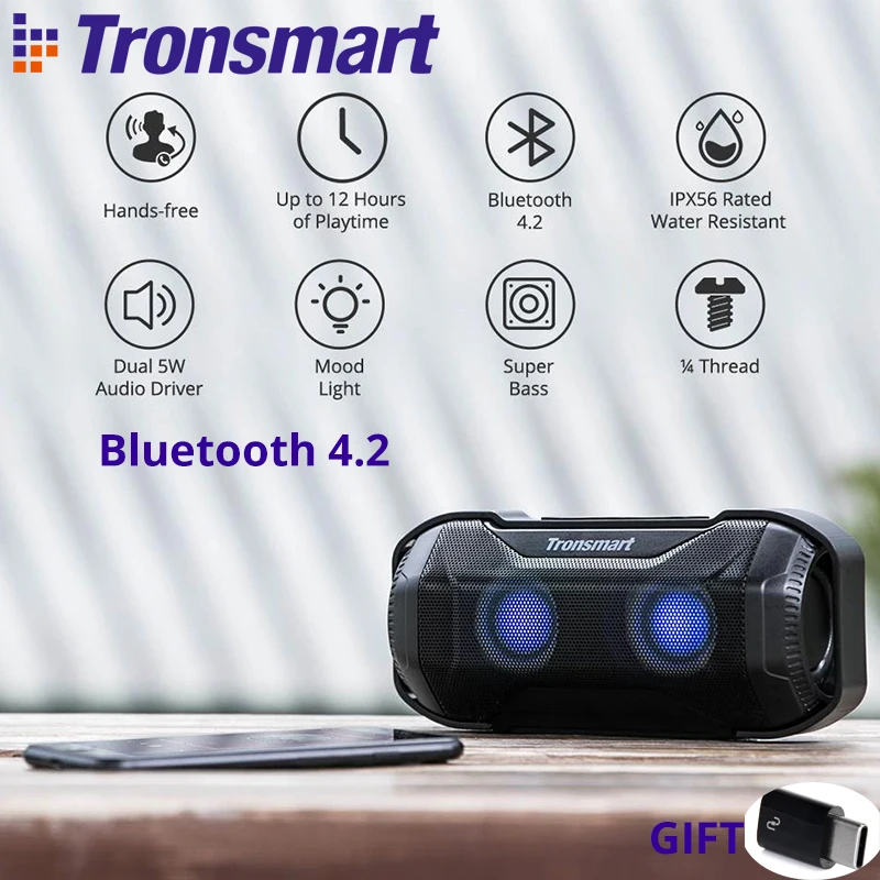 

$2 coupon In Stock Tronsmart Element Blaze 10W Portable Bluetooth Speaker with Superior Bass LED Lights IPX56 Water-Resistant