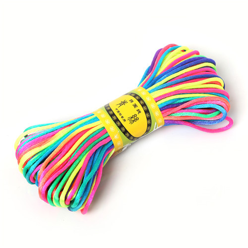 20M Solid Chinese Knot Cord Rattail Silk Satin Braided String For DIY Bracelet Rope Jewelry Making Beading Braided Threads