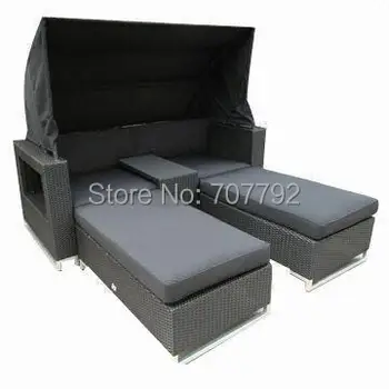 

New Outdoor Wicker Double Lounger Sunbed