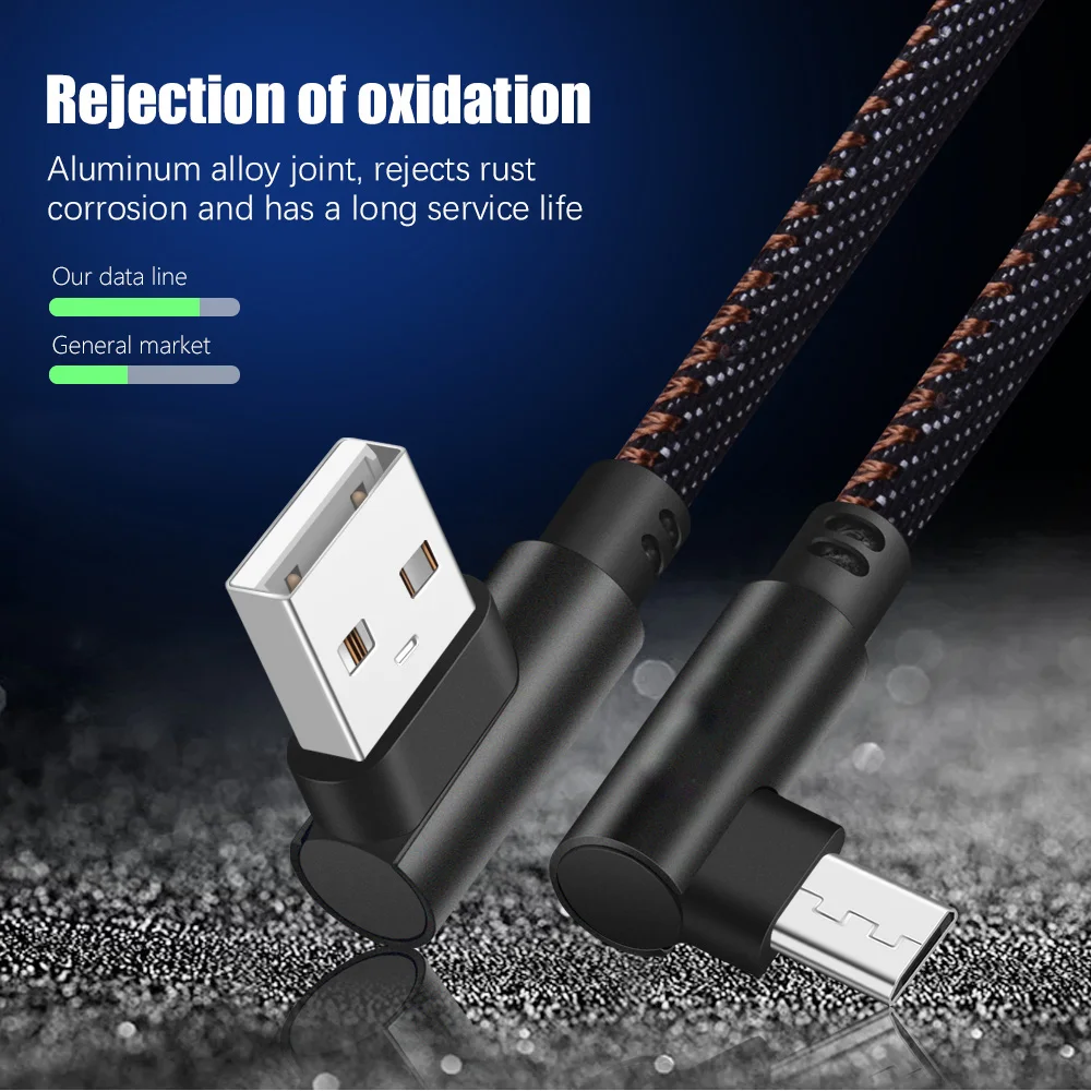 AIFFECT 90 Degree USB Cable For iPhone Fast Charging Micro Cable For Samsung Charger Cable L Type C Mobile Phone Data Cable For HUAWEI XIAOMI 06