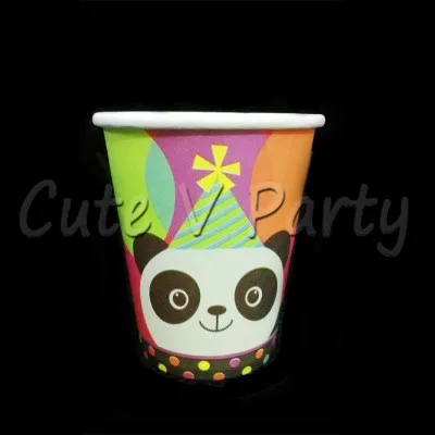 

10pcs/lot Cartoon Panda Disposable Paper Cups Cartoon Kids Birthday Party Cups Decorations Baby Shower Supplies