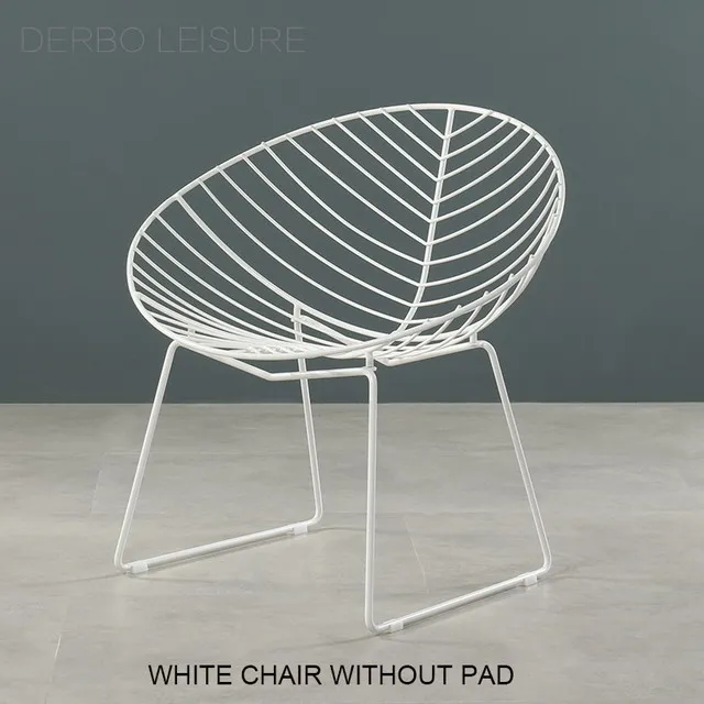 Современный дизайн Лофт металлический стальной проволочный стул, Bertoia Diamond lounge проволочный стул с прокладкой, Модный популярный расслабляющий стул для отдыха 1 шт - Цвет: White C without Pad