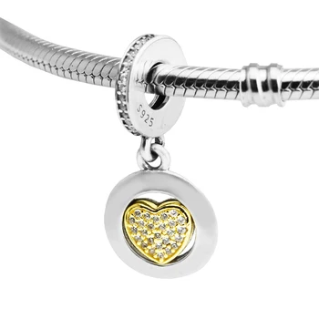 Fits European Charms Bracelets for Women Jewelry DIY Making Signature Golden Heart Crystal Charms 925 Sterling Silver Jewelry
Fits European Charms Bracelets for Women Jewelry DIY Making Signature Golden Heart Crystal Charms 925 Sterling Silver Jewelry