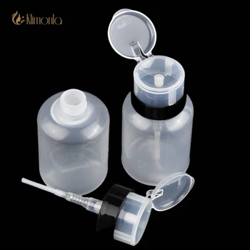 

3pcs Pump Dispenser UV Gel Polish Nail Art Clean Acetone Bottle Polish Cleanser Remover Bottle Container Black 210 ml