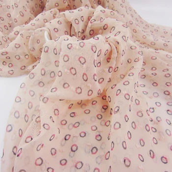 

3 meters 150cm 59" wide printing dot gauze chiffon fabric skirt dress blouse clothes materials LX141