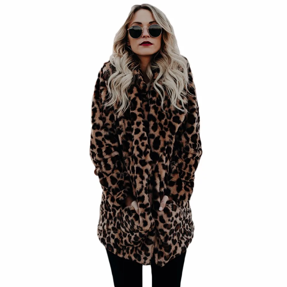 Women High quality Faux Fur coat Luxury Elegant Winter Warm plush