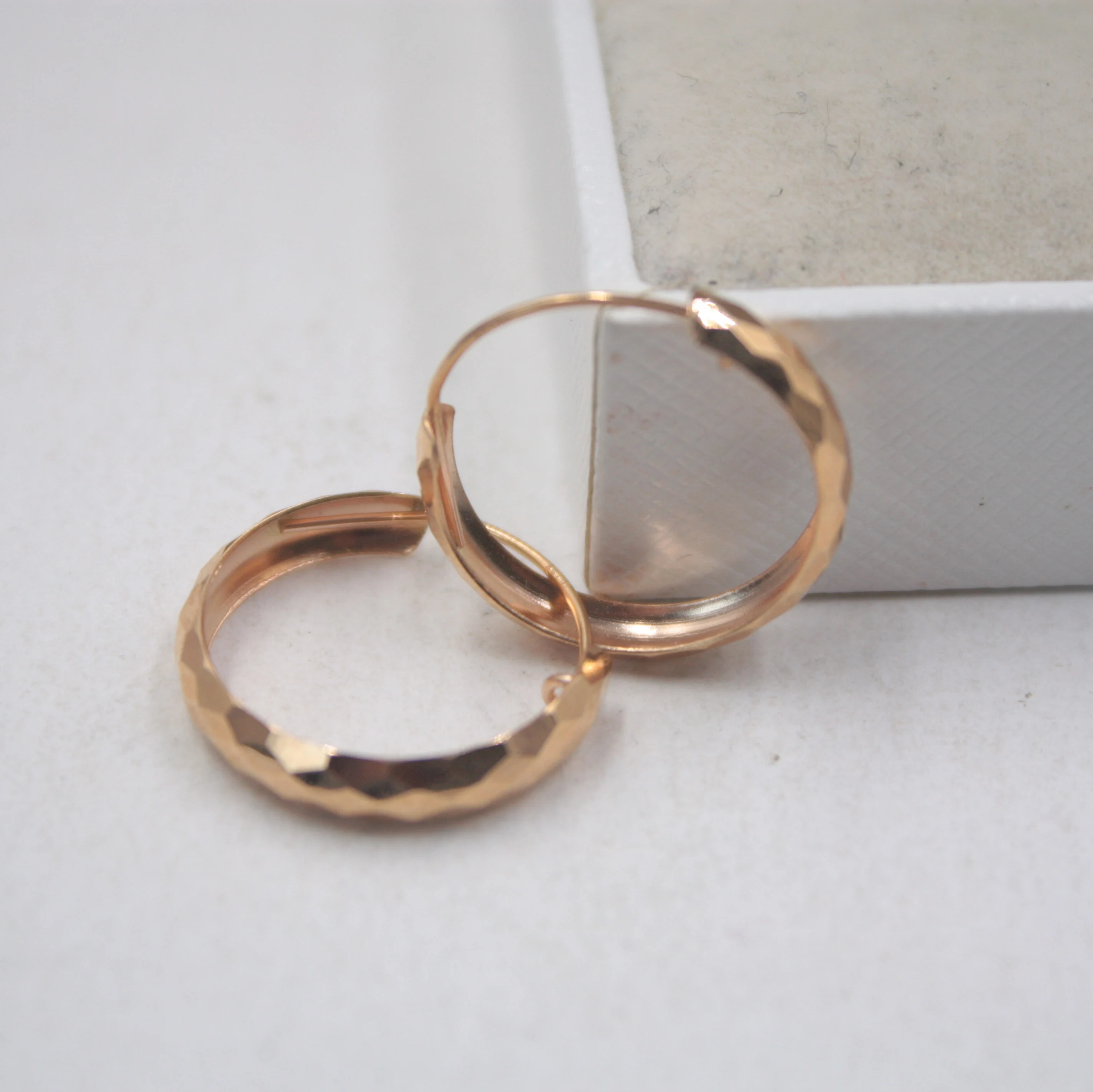 

Real 18K Rose Gold Earrings Perfect Section Circle Woman Lucky Hoop 18mmDia Earrings Jewelry 3.5mmW
