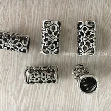 5 шт./лот Тибетский серебристый металлический волос оплетка dread дредлок бусины кольца трубки манжеты аксессуары около 9,5 мм отверстие