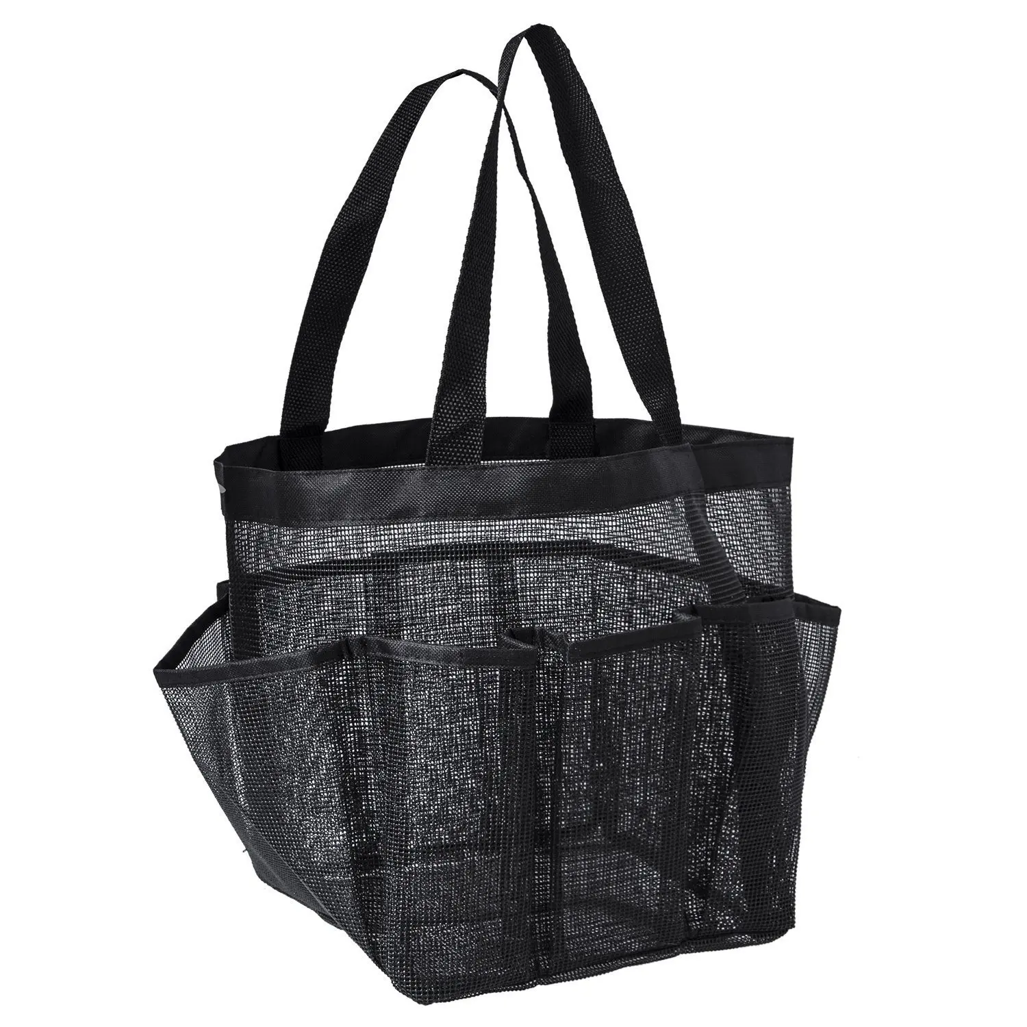 

Portable Mesh Shower Caddy, Quick Dry Shower Tote Hanging Bath & Toiletry Organizer Bag 9 Storage Pockets, Double Handles