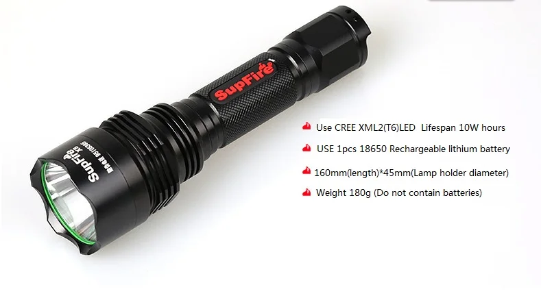 

SupFire X8 High-light long-range super-bright home charge multi-function CREE LED torch 18650 battery carry daily flashlight