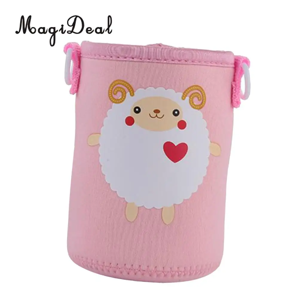 MagiDeal Insulated Water Bottle Sleeve Cartoon Animal Drink Bottle Covers Kids - Build-in Carrying Strap