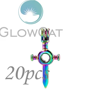 

20x CC544 Rainbow Colors Sword Beads Cage Jewelry Making Essential Oil Diffuser Oyster Pearl Cage Locket Pendant