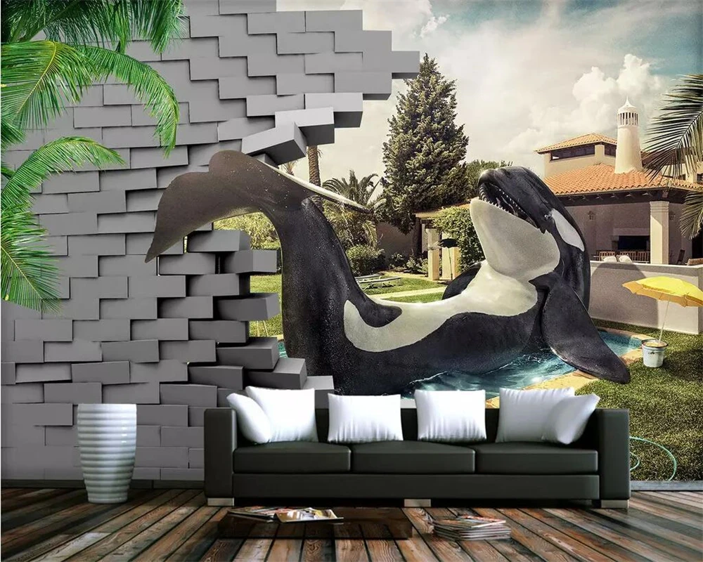 Пользовательские обои Beibehang 3D Кит креативная фотография фон для телевизора
