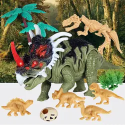 10,6 дюймов прогулки Styracosaurus электронный динозавр Юрского периода робот Playset со звуковыми и световыми эффектами, дети обувь для мальчиков