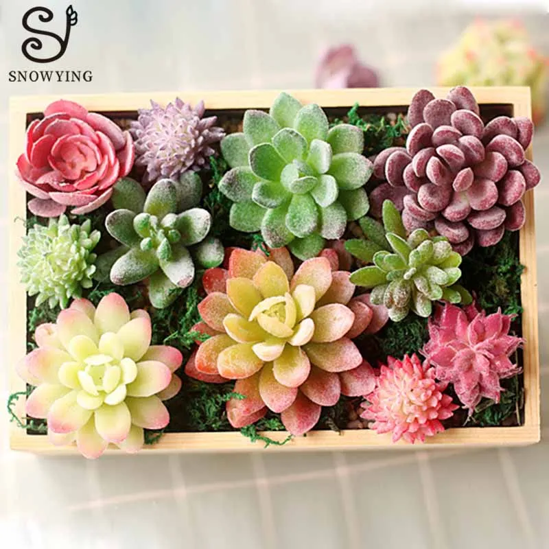 font b mini b font Artificial Succulent Plant DIY Micro Landscape Material Looks Real Plastic