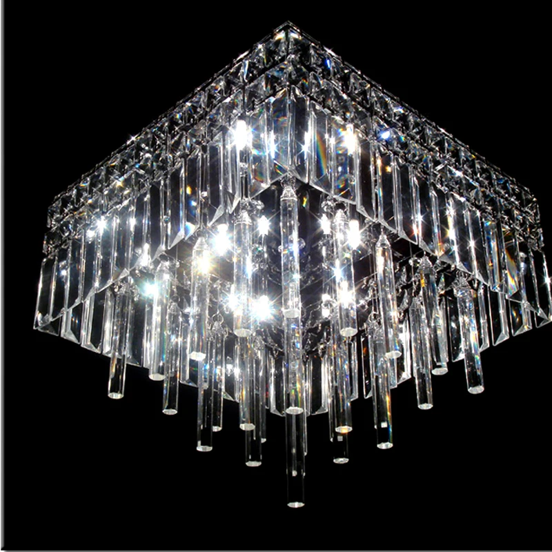 Современный минималистичный модный креативный квадратный кристалл светодиодный потолочный светильник теплый романтический спальня