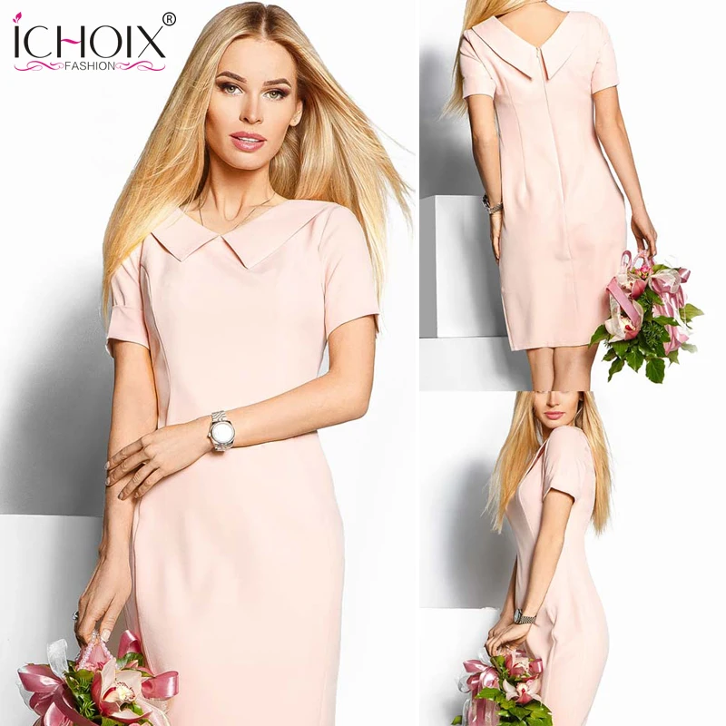 جديد 2019 عارضة الصيف فساتين النساء الصلبة مثير الركبة طول Vestidos خمر قصيرة الأكمام اللباس مكتب سيدة يؤرخ Bodycon اللباس