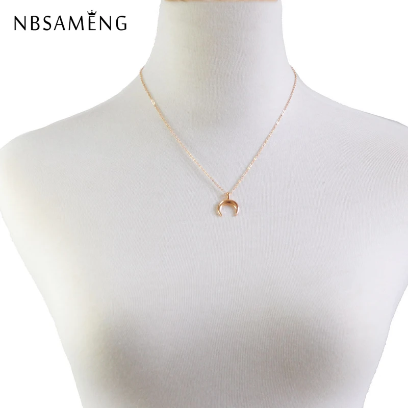 

Moon Curved Crescent Delicate Accesorios Birthday Gift Trendy Necklace for Women Chain Pendant Statement Necklace Choker Jewelry