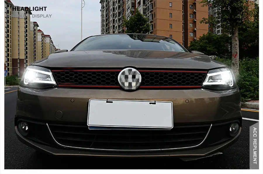 2 шт. светодиодный фары для VW Jetta 2012- светодиодный автомобильный фонарь ангельские глазки ксенон HID комплект Противотуманные фары светодиодный дневные ходовые огни