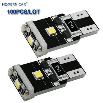 

MODERN CAR 100pcs W5W T10 LED Canbus Car Light Bulbs 2323 3SMD 194 168 Auto Clearance Parking Lights Interior Reading Trunk Lamp