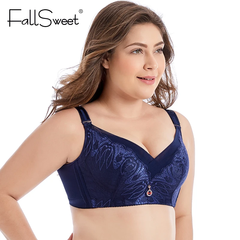FallSweet Full Coverage Comfortable Bra for Women Full Cup Non Padded Minimizer Bra White Black