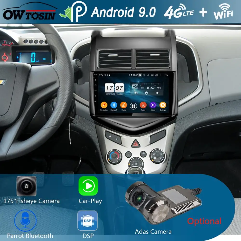 " ips 8 ядерный 4 Гб+ 64 ГБ Android 9,0 автомобильный dvd-плеер для Chevrolet Aveo Sonic 2011 2012 2013 gps Радио Стерео CarPlay Parrot BT