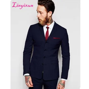 

Linyixun 2017 Fashion 4 Buttons Mens Suits costume homme Formal Tuxedos Best Men Wedding Suit 2 Pieces Party Prom Wear