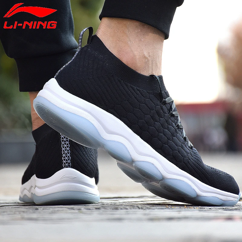 Li-Ning мужчины без границ-Нижний верхний подушки тренировочные туфли однотонные Тканные дышащая подкладка спортивные туфли AFJN023 YXX044