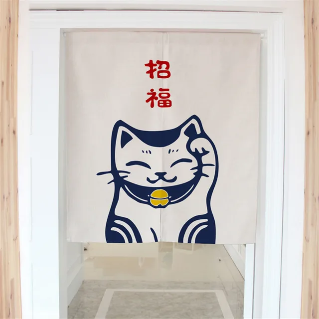 Xyzls Japanese And Korean Lucky Cat Kitchen Curtain Cotton Linen Door Coffee Restaurant Door Curtains Blessing Half Curtain Cat Kitchen Curtains Kitchen Curtainsdoor Curtain Aliexpress
